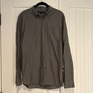John Varvatos Gray Long Sleeve Button Down